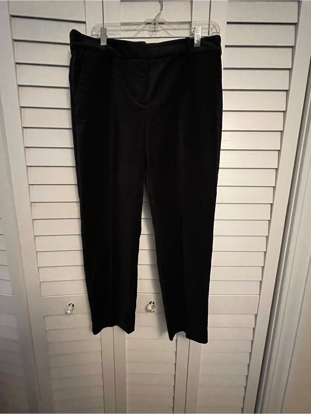 Women's Black Straight-Leg velvet pants